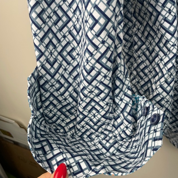 ROBERT GRAHAM Hatfield Geometric Print Button Down shirt Untucked size XL LIGHT - Picture 5 of 11